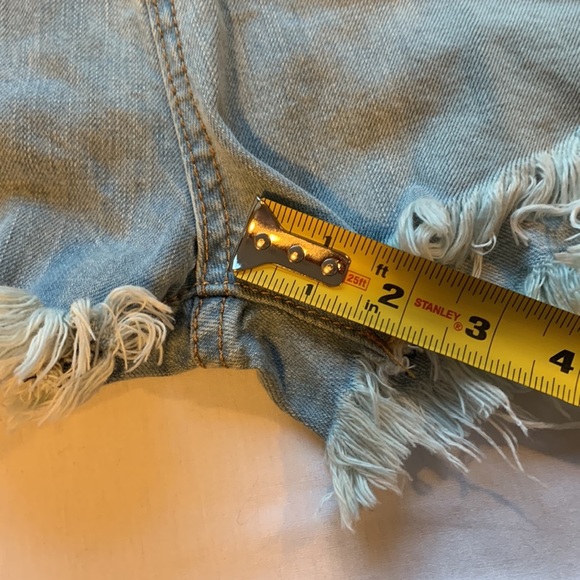 Machine distressed hi-waist denim shorts 30 - Picture 5 of 12
